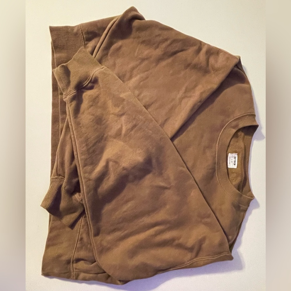 Brown cotton on swat shirt cropped